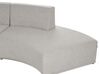 6 Seater Curved Linen Sofa Grey BOLEN_886541