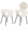 Set of 2 Boucle Dining Chairs Off-White ELMA_887296