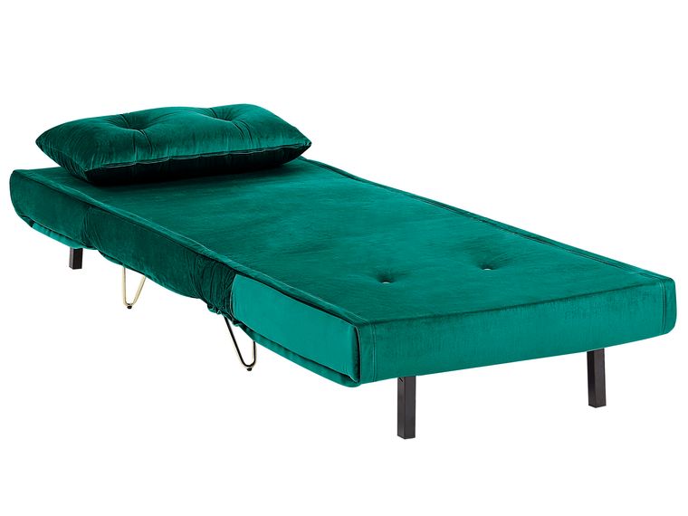 Velvet Sofa Bed Dark Green VESTFOLD Beliani.co.uk