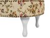 Chaise longue Chesterfield en tissu beige à motif floral côté gauche NIMES_763955