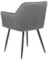 Conjunto de 2 sillas de comedor de terciopelo gris oscuro/negro JASMIN_859462
