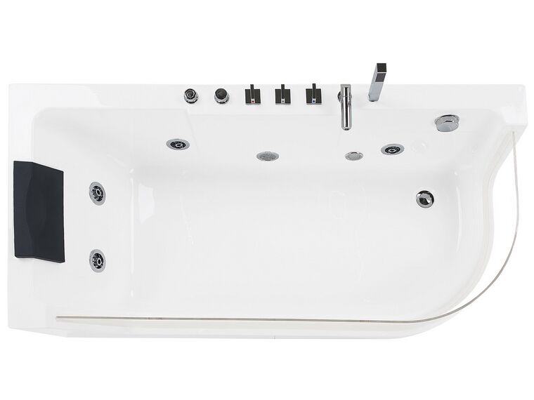 Whirlpool Bath with LED 1700 x 800 mm White ACUARIO | Beliani.co.uk