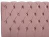 Cama de casal em veludo rosa 140 x 200 cm AVALLON_743665