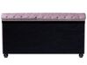 Cama con somier de terciopelo rosa/negro 180 x 200 cm AVALLON_694719