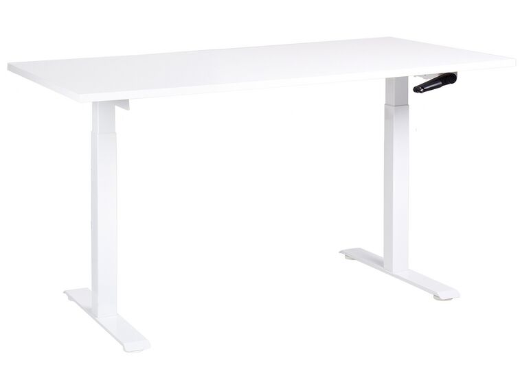 Työpöytä säädettävä valkoinen 160 x 72 cm DESTINES_898812