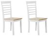 Spisegruppesett bord og 2 stoler hvit/lysetre BATTERS_785916