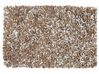Leather Area Rug 160 x 230 cm Brown with Grey MUT_846581