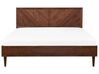 EU Super King Size Bed with LED Dark Wood MIALET_748125