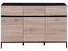 3 Drawer Sideboard Light Wood with Black SYDNEY_755705