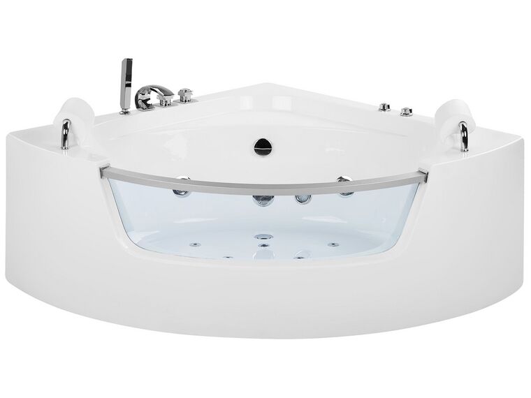 Whirlpool Bath with LED White 1360 x 1360 mm MANGLE Beliani.se