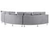 7 Seater Curved Modular Velvet Sofa Light Grey ROTUNDE_793612
