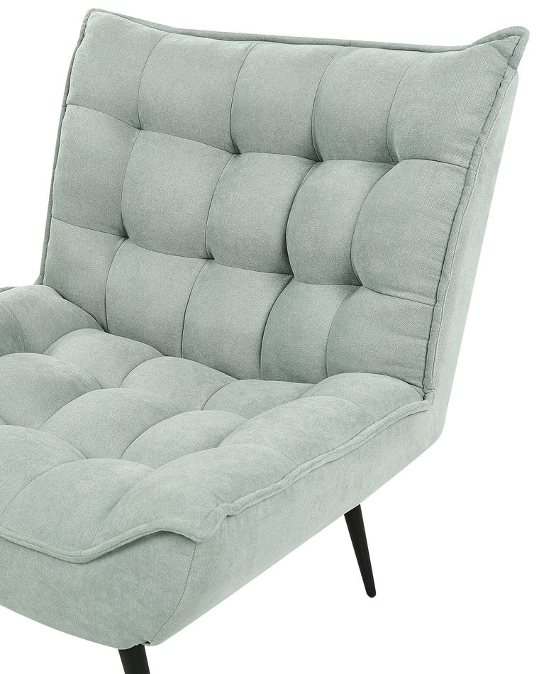 Fauteuil Bas Sans Accoudoirs Tissu Vert Imprimé Jungle - Rembourrage épais, Style Rétro, Charge 120 Kg - 5