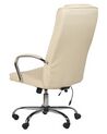 Faux Leather Heated Massage Chair Beige GRANDEUR_816092