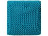 Cotton Knitted Pouffe 50 x 50 cm Blue CONRAD_699232