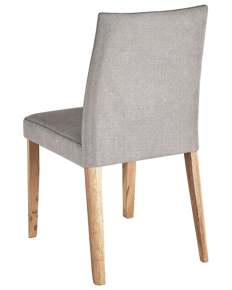 Set of 2 Fabric Dining Chairs Light Grey PHOLA Beliani.co.uk