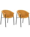Set of 2 Fabric Dining Chairs Orange AMES_868279