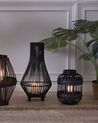 Linterna de madera de bambú negra 30 cm BORACAY_873610