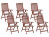 Set of 6 Acacia Wood Garden Chair Folding TOSCANA_780061