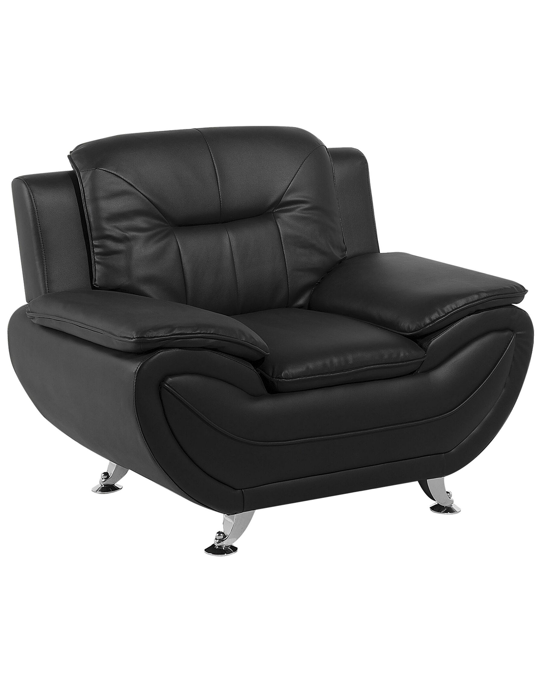 Faux Leather Armchair Black LEIRA Beliani.co.uk