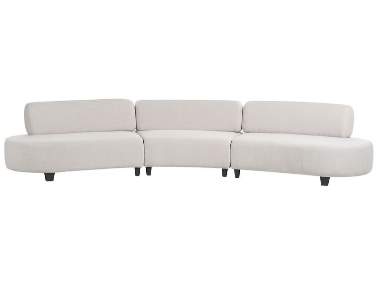 6 Seater Curved Linen Sofa Grey SOLBERG_892197