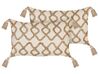 Dekokissen geometrisches Muster Baumwolle beige 30 x 50 cm 2er Set INCANA_843093