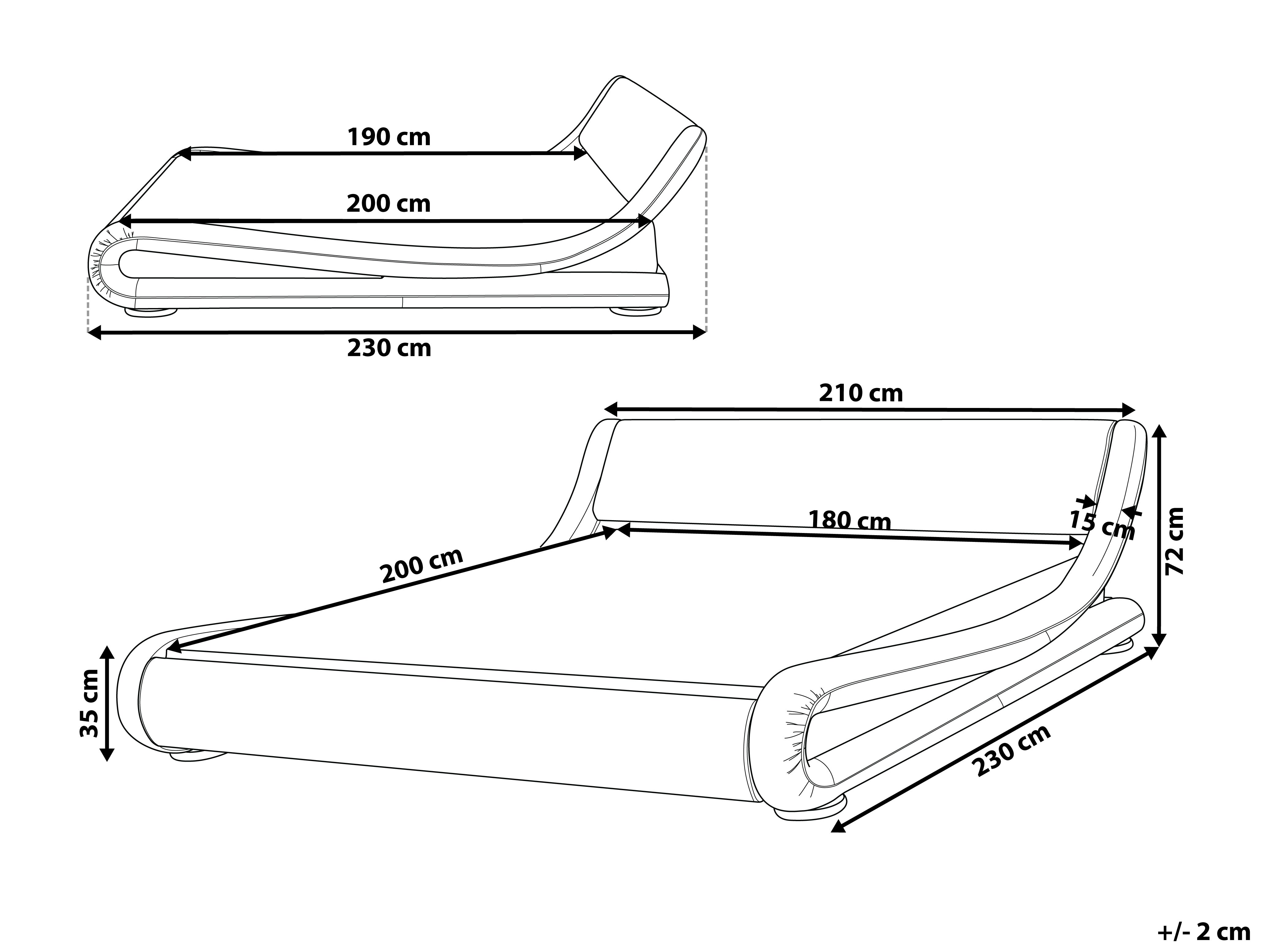 Leather EU Super King Waterbed Gold AVIGNON Beliani.co.uk
