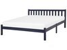 Dřevěná postel 180 x 200 cm tmavě modrá FLORAC_750976