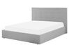 Čalúnená posteľ s úložným priestorom 160 x 200 cm sivá LORIENT_827044