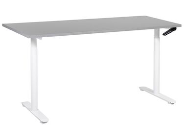 Hæve sænkebord manuelt hvid/grå 160 x 72 cm DESTINAS