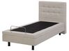 Fabric EU Small Single Adjustable Bed Beige DUKE_771758