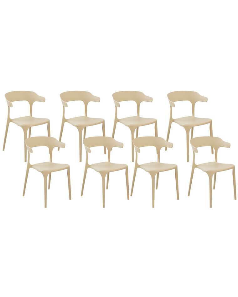 Sada 8 jídelních židlí béžové GUBBIO_852995