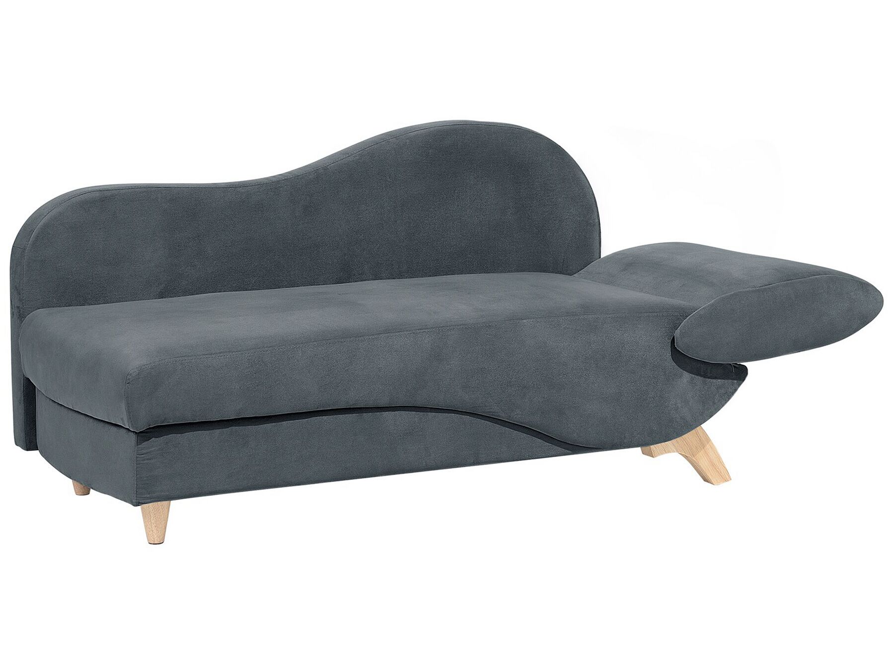 Chaiselongue dunkelgrau mit Bettkasten rechtsseitig MERI | Beliani.de