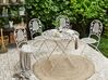 Conjunto de jardim com mesa e 4 cadeiras em metal branco sujo BIVIO_807855