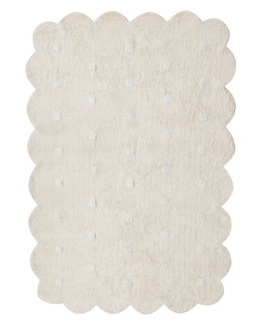 Tappeto cotone beige 140 x 200 cm SAREKI