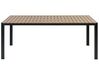 Zestaw ogrodowy stół i 2 ławki jasne drewno z czarnym NARDO_862916
