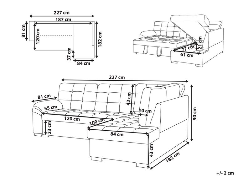 varnamo sofa bed dimensions