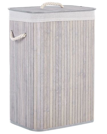Cesto em madeira de bambu cinzenta clara e branca 60 cm KOMARI