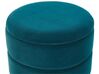 Pouf mit Stauraum Samtstoff blaugrün ⌀ 37 cm ELGIN_772397