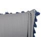 Conjunto de 2 cojines de lino gris/azul 45 x 45 cm CARPINUS_838442