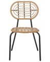 Conjunto de 4 sillas de ratán beige/negro/natural PRATELLO_868002