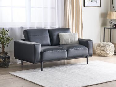 2-seters sofa kunstskinn svart SOVIK