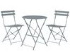 Salon de jardin bistrot table et 2 chaises en acier gris FIORI_804827