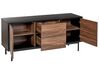 Sideboard dunkler Holzfarbton / schwarz 2 Schubladen 2 Türen OKLAND_835705