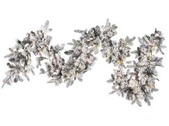 Koristeköynnös LED-valot tekolumi vihreä 180 cm SUNDO