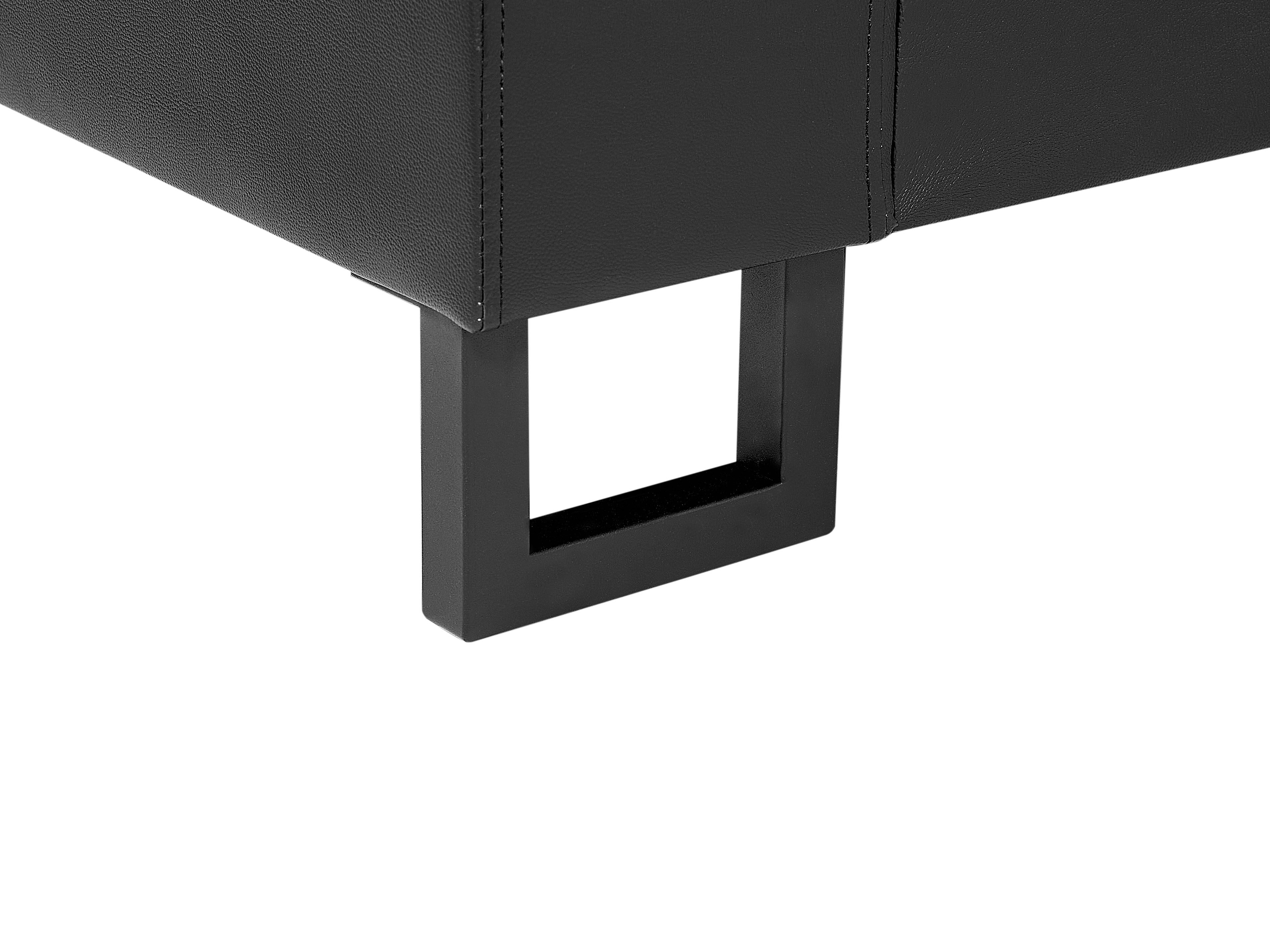 Right Hand Corner Leather Sofa Black STOCKHOLM II Beliani.co.uk