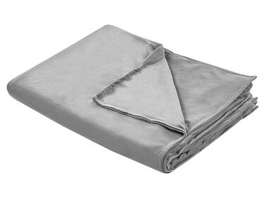 Capa de cobertor pesado em tecido cinzento 135 x 200 cm RHEA