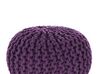 Cotton Knitted Pouffe 40 x 25 cm Purple CONRAD _813977