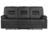 Faux Leather Manual Recliner Living Room Set Black BERGEN_681619