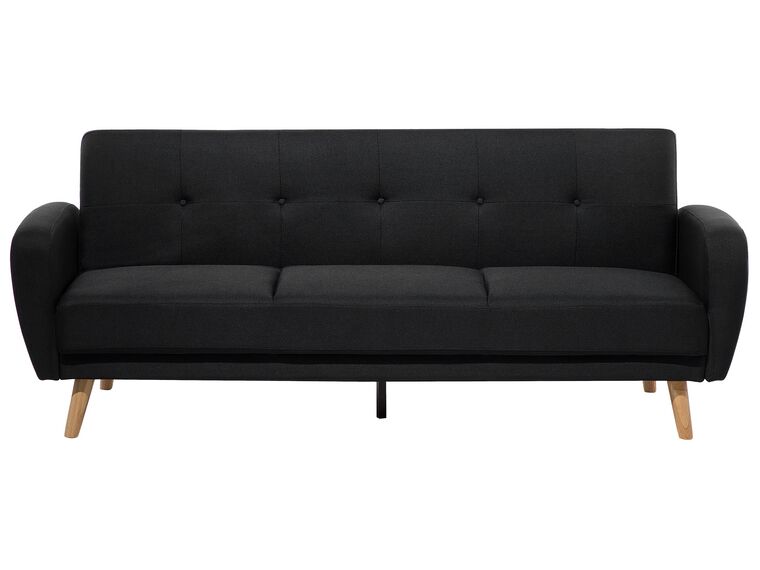 3 Seater Fabric Sofa Bed Black FLORLI_704142