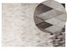 Teppich Kuhfell weiß / grau 140 x 200 cm Patchwork Kurzflor MALDAN_742825